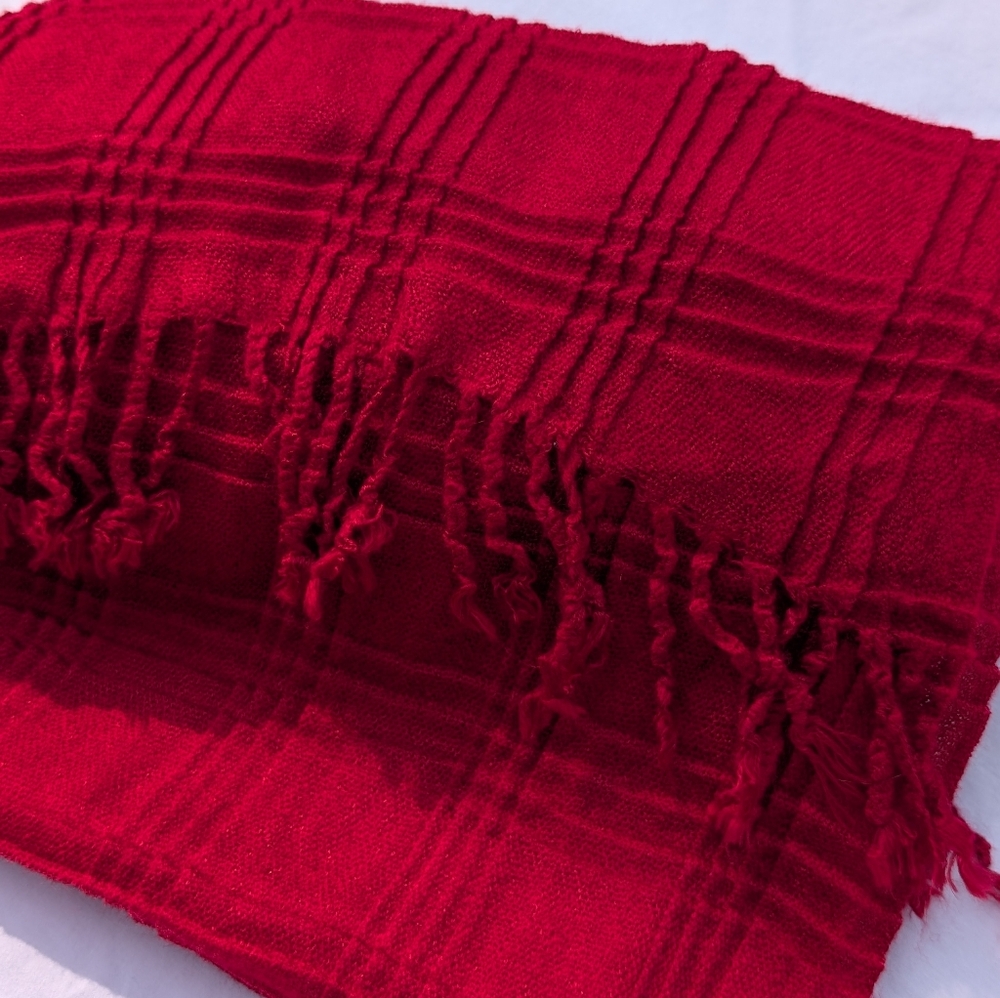 Deep Red Soft Lightweight Scarf - Picture 4 of 5